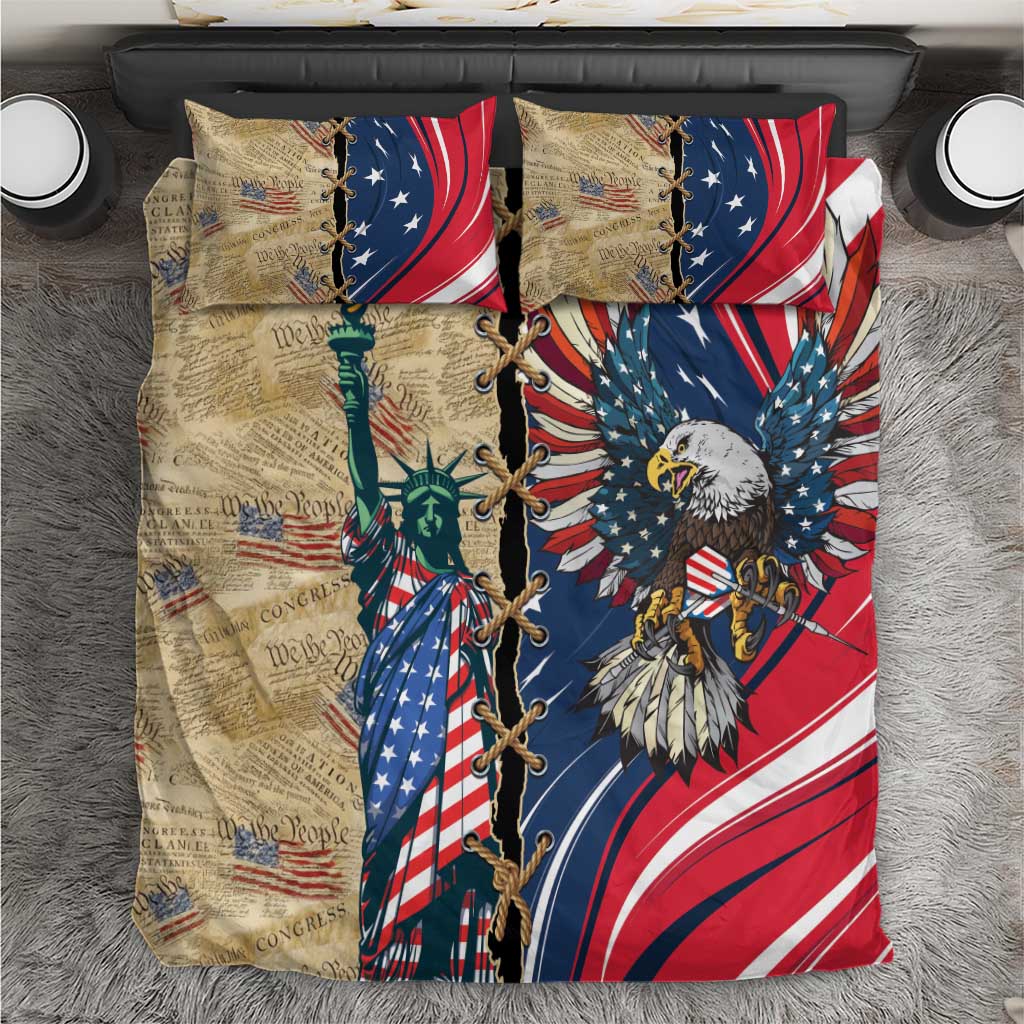 USA Eagle Statue of Liberty Bedding Set American Patriotic Spirit - Wonder Print Shop