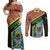 Tanzania Union Day 2024 Couples Matching Off Shoulder Maxi Dress and Long Sleeve Button Shirt Uhuru na Umoja Giraffe Pattern - Wonder Print Shop