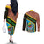 Tanzania Union Day 2024 Couples Matching Off The Shoulder Long Sleeve Dress and Long Sleeve Button Shirt Uhuru na Umoja Giraffe Pattern