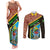 Tanzania Union Day 2024 Couples Matching Tank Maxi Dress and Long Sleeve Button Shirt Uhuru na Umoja Giraffe Pattern - Wonder Print Shop