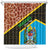 Tanzania Union Day 2024 Shower Curtain Uhuru na Umoja Giraffe Pattern