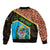 Tanzania Union Day 2024 Sleeve Zip Bomber Jacket Uhuru na Umoja Giraffe Pattern - Wonder Print Shop