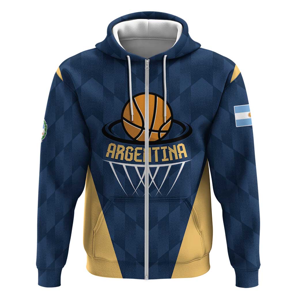 Argentina Basketball Custom Zip Hoodie Go El Alma Argentina