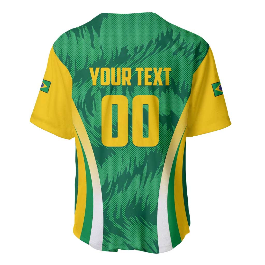 Green Brazil basketball jersey back with YOUR TEXT and number 00