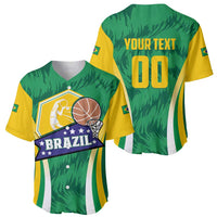 Green Brazil basketball jersey front and back views with graphic crest