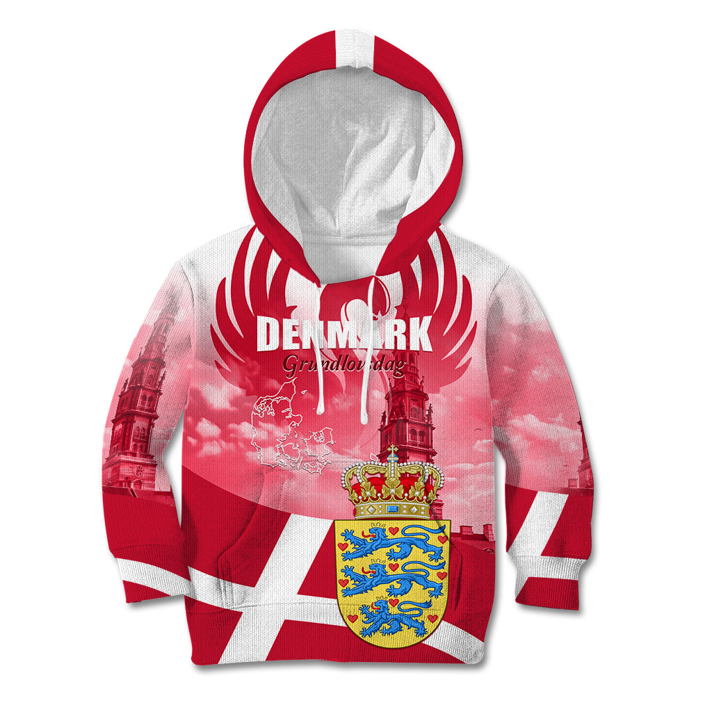 Denmark Constitution Day 2024 Kid Hoodie Grundlovsdag 5th June - Wonder Print Shop