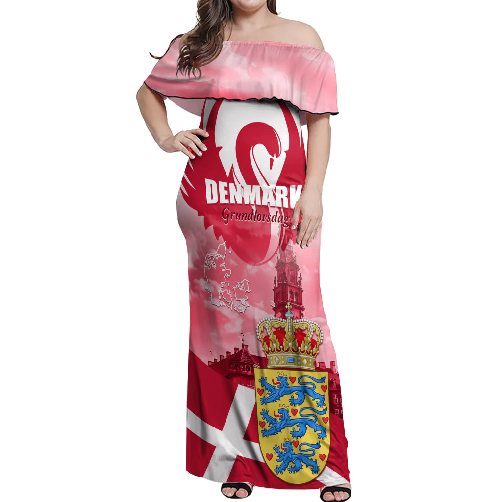 Denmark Constitution Day 2024 Off Shoulder Maxi Dress Grundlovsdag 5th June - Wonder Print Shop