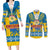 Sweden National Day 2024 Couples Matching Long Sleeve Bodycon Dress and Long Sleeve Button Shirt Svenska Flaggans Dag - Wonder Print Shop