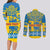 Sweden National Day 2024 Couples Matching Long Sleeve Bodycon Dress and Long Sleeve Button Shirt Svenska Flaggans Dag - Wonder Print Shop