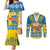 Sweden National Day 2024 Couples Matching Mermaid Dress and Long Sleeve Button Shirt Svenska Flaggans Dag