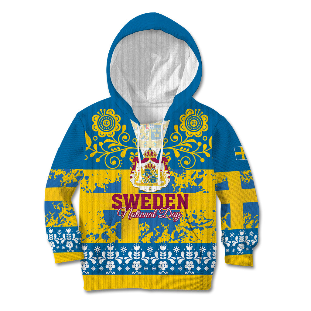 Sweden National Day 2024 Kid Hoodie Svenska Flaggans Dag - Wonder Print Shop