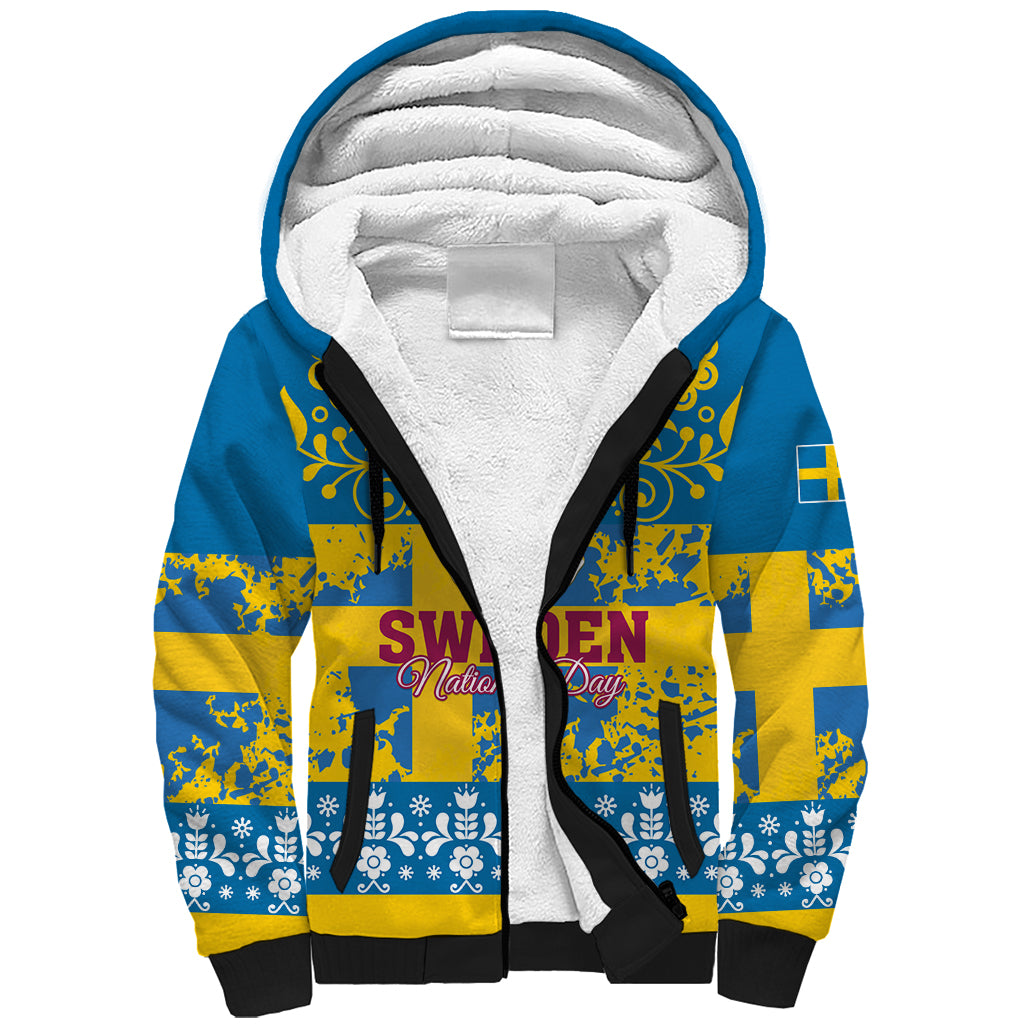 Sweden National Day 2024 Sherpa Hoodie Svenska Flaggans Dag - Wonder Print Shop