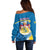 Sweden Off Shoulder Sweater Swedish Lion With Coat Of Arms - Wonder Print Shop