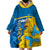 Sweden Wearable Blanket Hoodie Swedish Lion With Coat Of Arms - Wonder Print Shop