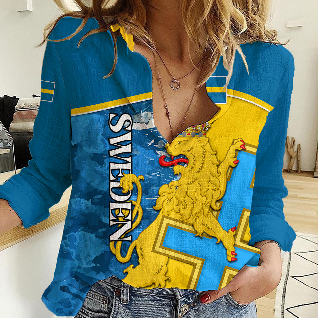 sweden-women-casual-shirt-swedish-lion-with-coat-of-arms