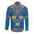 Sweden Long Sleeve Button Shirt Swedish Three Crown Mix Scandinavian Flowers - Wonder Print Shop