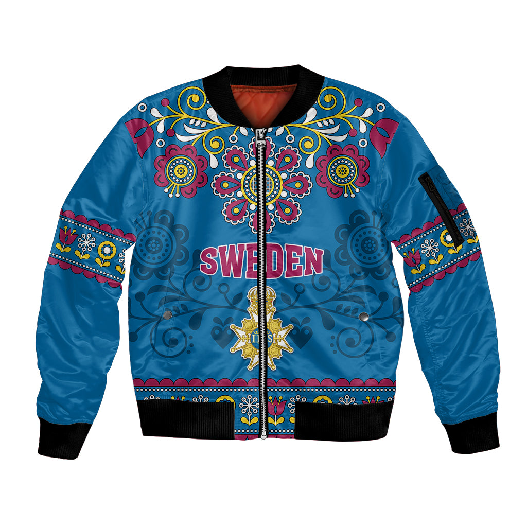 sweden-sleeve-zip-bomber-jacket-swedish-three-crown-mix-scandinavian-flowers