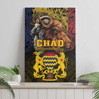 Canvas wall art with CHAD Independence Day design featuring a lion and goat on black background