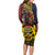 Chad Independence Day 1960 Long Sleeve Bodycon Dress Tchad Goat and Lion African Pattern - Wonder Print Shop