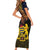 Chad Independence Day 1960 Short Sleeve Bodycon Dress Tchad Goat and Lion African Pattern - Wonder Print Shop