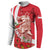 Singapore Button Sweatshirt The Merlion With Red Orchid - Wonder Print Shop