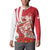 Singapore Button Sweatshirt The Merlion With Red Orchid - Wonder Print Shop