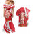 Singapore Couples Matching Mermaid Dress and Hawaiian Shirt The Merlion With Red Orchid - Wonder Print Shop