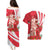 Singapore Couples Matching Puletasi and Hawaiian Shirt The Merlion With Red Orchid - Wonder Print Shop