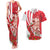 Singapore Couples Matching Tank Maxi Dress and Hawaiian Shirt The Merlion With Red Orchid - Wonder Print Shop