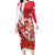 Singapore Family Matching Long Sleeve Bodycon Dress and Hawaiian Shirt The Merlion With Red Orchid - Wonder Print Shop