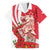 Singapore Family Matching Off The Shoulder Long Sleeve Dress and Hawaiian Shirt The Merlion With Red Orchid - Wonder Print Shop