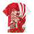 Singapore Family Matching Off Shoulder Short Dress and Hawaiian Shirt The Merlion With Red Orchid - Wonder Print Shop