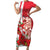 Singapore Family Matching Short Sleeve Bodycon Dress and Hawaiian Shirt The Merlion With Red Orchid - Wonder Print Shop