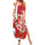 Singapore Family Matching Summer Maxi Dress and Hawaiian Shirt The Merlion With Red Orchid - Wonder Print Shop