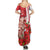 Singapore Family Matching Summer Maxi Dress and Hawaiian Shirt The Merlion With Red Orchid - Wonder Print Shop