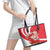 Singapore Leather Tote Bag The Merlion With Red Orchid - Wonder Print Shop