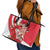 Singapore Leather Tote Bag The Merlion With Red Orchid - Wonder Print Shop