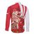 Singapore Long Sleeve Button Shirt The Merlion With Red Orchid - Wonder Print Shop