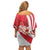 Singapore Off Shoulder Short Dress The Merlion With Red Orchid - Wonder Print Shop