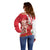 Singapore Off Shoulder Sweater The Merlion With Red Orchid - Wonder Print Shop