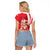 Singapore Raglan Cropped T Shirt The Merlion With Red Orchid - Wonder Print Shop