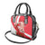 Singapore Shoulder Handbag The Merlion With Red Orchid