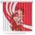 Singapore Shower Curtain The Merlion With Red Orchid