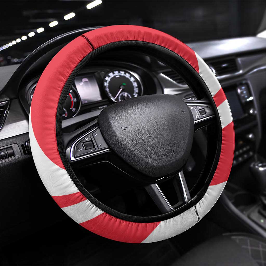 Singapore Steering Wheel Cover The Merlion With Red Orchid - Wonder Print Shop