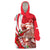 Singapore Wearable Blanket Hoodie The Merlion With Red Orchid - Wonder Print Shop