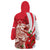 Singapore Wearable Blanket Hoodie The Merlion With Red Orchid - Wonder Print Shop