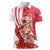 Singapore Women Polo Shirt The Merlion With Red Orchid - Wonder Print Shop