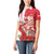 Singapore Women Polo Shirt The Merlion With Red Orchid - Wonder Print Shop