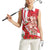 Singapore Women Sleeveless Polo Shirt The Merlion With Red Orchid - Wonder Print Shop