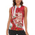 Singapore Women Sleeveless Polo Shirt The Merlion With Red Orchid - Wonder Print Shop